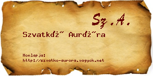 Szvatkó Auróra névjegykártya
